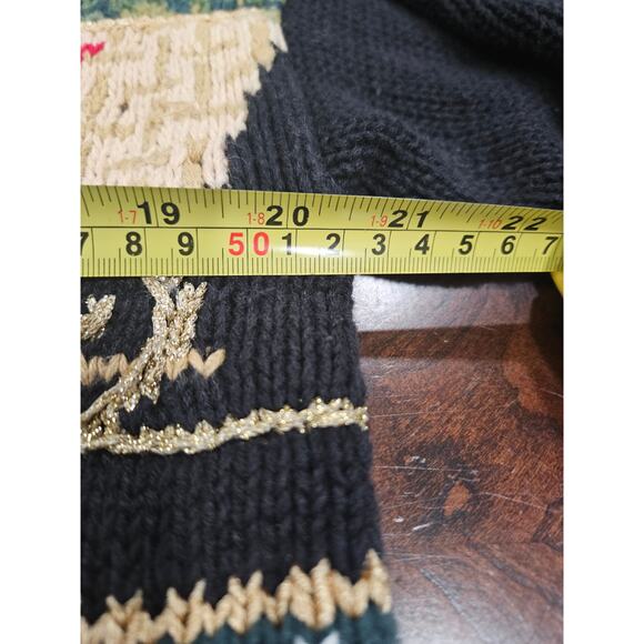 Vintage Tiara International Christmas Holiday Sweater Cardigan Sz S Embroidery - Picture 6 of 7